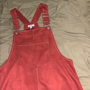 Rusty orange overall dress